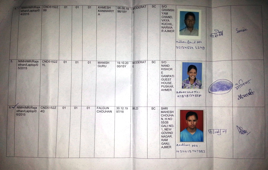 Details of beneficiaries Photo